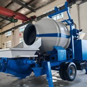Concrete mixer with pump