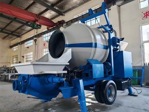 Concrete mixer with pump